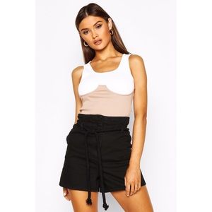 NWT boohoo Black High Waisted Shorts